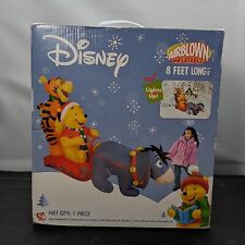 2005 Gemmy Disney Winnie The Pooh Tigger Eeyore Inflatable Christmas Sleigh picture