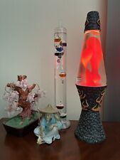 Lava Lite Lamp Vintage RARE Flames Ceramic With CUSTOM Orange/clear 17” 32oz picture