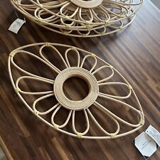 Wicker Rattan Straw Woven Oval Floral Round Wall Decor Seeing Motif 5 Ava picture