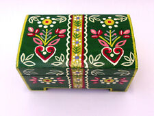 Painted Wooden Trinket Box - Polish Highlander Folk Art - Vintage 70s Poland picture