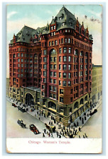 1914 Woman's Temple Building Street View Cars Chicago Illinois IL Postcard picture