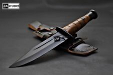 ZAS Handmade Hunting knife D2 Steel Black Bowie knife Camping knife Rambo Forged picture