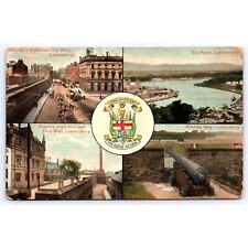 IE Ireland County Derry Londonderry multiview city arms 1912 Postcard -00453 picture