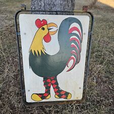 Rooster - Vintage Hand Painted Two Sided Sign From Store Front picture