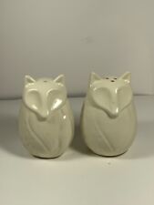 White Ceramic Foxes Salt & Pepper Shakers picture