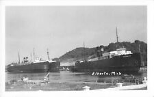 SHIP Frankfort Elberta MI RPPC 1950s NO. 5, 6 & THE WABASH THE FLEET IS IN AARR picture