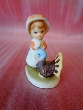 Vintage Lefton China Girl With Turkey Thanksgiving - 1983 #03713 picture