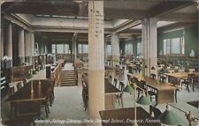 c1908 Kellogg Library State Normal School Emporia Kansas interior tables E367 picture