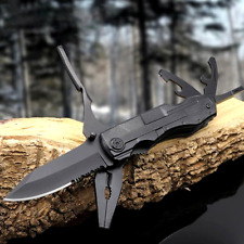 Tactical Folding Knife Multitool Pliers Screwdriver Wire Stripper Portable Tool picture