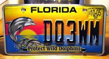 Florida PROTECT WILD DOLPHINS License Plate DOLPHIN # DQ3WM picture