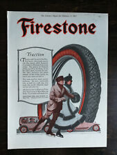 Vintage 1917 Firestone Non Skid Tread Tires Full Page Original Ad 222 picture