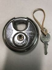 ABUS LOCK CO GERMANY DISKUS HARDENED STAINLESS STEEL LOCK NO. 24 W/MATCHING KEY picture