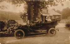 VINTAGE  COACH CAR AND DRIVER 1900'S SEPIA A315  picture