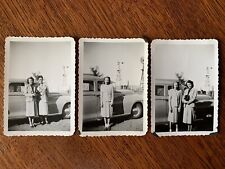 c 1940s lot Dodge car suicide doors? women windmill teen girl mother daughter picture