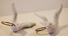 Set Of 2 Flying White Birds Doves With Rings To Attach Small Resin Bird Decor picture