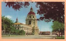 Postcard CA Pasadena California City Hall Linen Unposted Vintage PC H4652 picture