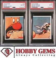 GIANT & MICKEY MOUSE PSA 4 & 8 1978 Panini Disney Mickey Story Sticker #26 & 27 picture