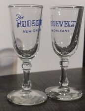 Pair of Vintage Small Mini Cordial Glasses from The Roosevelt Hotel New Orleans picture