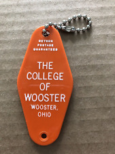 Vintage THE COLLEGE OF WOOSTER Room Building Ring Keychain Ohio picture