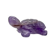 Charming Carved Amethyst Turtle Animal Figurine | 22x12.5x9mm | Purple picture