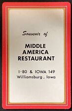 Middle America Restaurant Williamsburg Iowa Vintage Single Swap Playing Card picture
