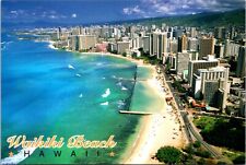 Honolulu Hawaii HI Aloha from Waikiki Beach Skyline Hotels Aerial View Postcard picture