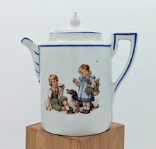 Vintage Unmarked Porcelain Tea Coffee Chocolate Pot Transferware.  picture