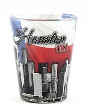 HOUSTON TEXAS FLAG & SKYLINE COLLAGE SHOT GLASS SHOTGLASS picture