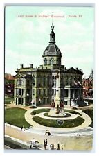 Postcard Court House & Soldiers' Monument, Peoria, Illinois T90 picture