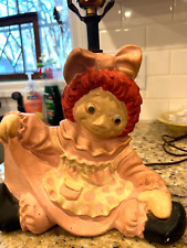 VINTAGE RAGGEDY ANN LAMP PLASTER? VERY HEAVY ~HAS GOOGLE EYES  NO SHADE picture