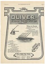 1912 Oliver Chilled Plow Works Ad: Engine Gang Plows - 4 to 55 Size - South Bend picture
