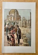 Columbian Exposition 1893 World Fair ORIGINAL Color Print Admin Bldg & Fountain picture