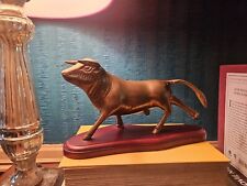 Vintage Brass Bull Statue Figure 9” By 5” Large MCM Elweco Brand - Unmarked picture