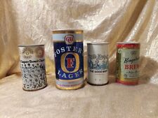4 Vintage 70s Tab Beer Cans Empty, Fosters, Steelers, Old Dutch, Kingsbury picture