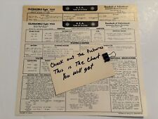 AEA Tune-Up Chart System 1950 Oldsmobile Eight Series 88 & 98 picture