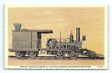 John Bull Engine Linen Postcard Locomotive Railroad Train Bob Stephenson   pc104 picture