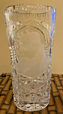 Pope John Paul II Etched Heavy Crystal Vintage Vase Catholic Gift Christian picture