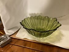Indian Glass Sunflower Green Bowl 7 Inch picture