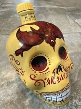 KAH Tequila Reposado Hand Painted Skull Bottle Empty 750 ML picture