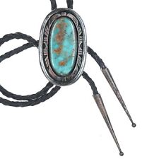 Vintage Austin Garcia Santo Domingo Sterling and turquoise bolo tie picture