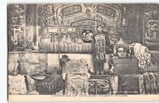 Minty Fine 1908 Tribal Home w Indian Blankets & Artifacts AK Postcard Alaska -L4 picture