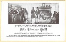 Postcard PA Pioneer Grill George Washington Hotel Washington Pennsylvania Vtg picture