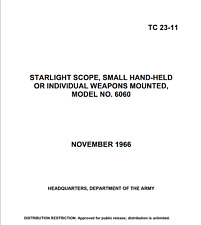 1966 STARLIGHT SCOPE SMALL HAND-HELD OR INDIVIDUAL WEAPONS MOUNTED Manual on CD picture