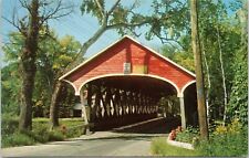 Covered Bridge entrance , Lancaster New Hampshire postcard picture