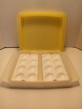 Vintage Tupperware Deviled Egg Keeper Carrier Yellow 4-Piece Set  Excellent Con picture