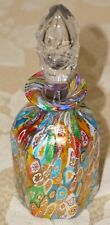 MURANO Italy Millefiori ART GLASS Perfume BOTTLE w/STOPPER - Label picture