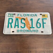 VINTAGE 1990'S Florida License Plate Broward County FL RAS-16F picture