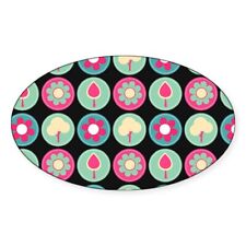 CafePress Beautiful Trendy Girly Floral Patte Sticker (Oval) (1488806689) picture