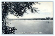 c1905 North End Bridge West Springfield Massachusetts MA Rotograph Postcard picture