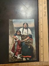 Vntg 1900s Native American Colorized RPPC Aupoakte Win. Kills Morning Squaw  picture